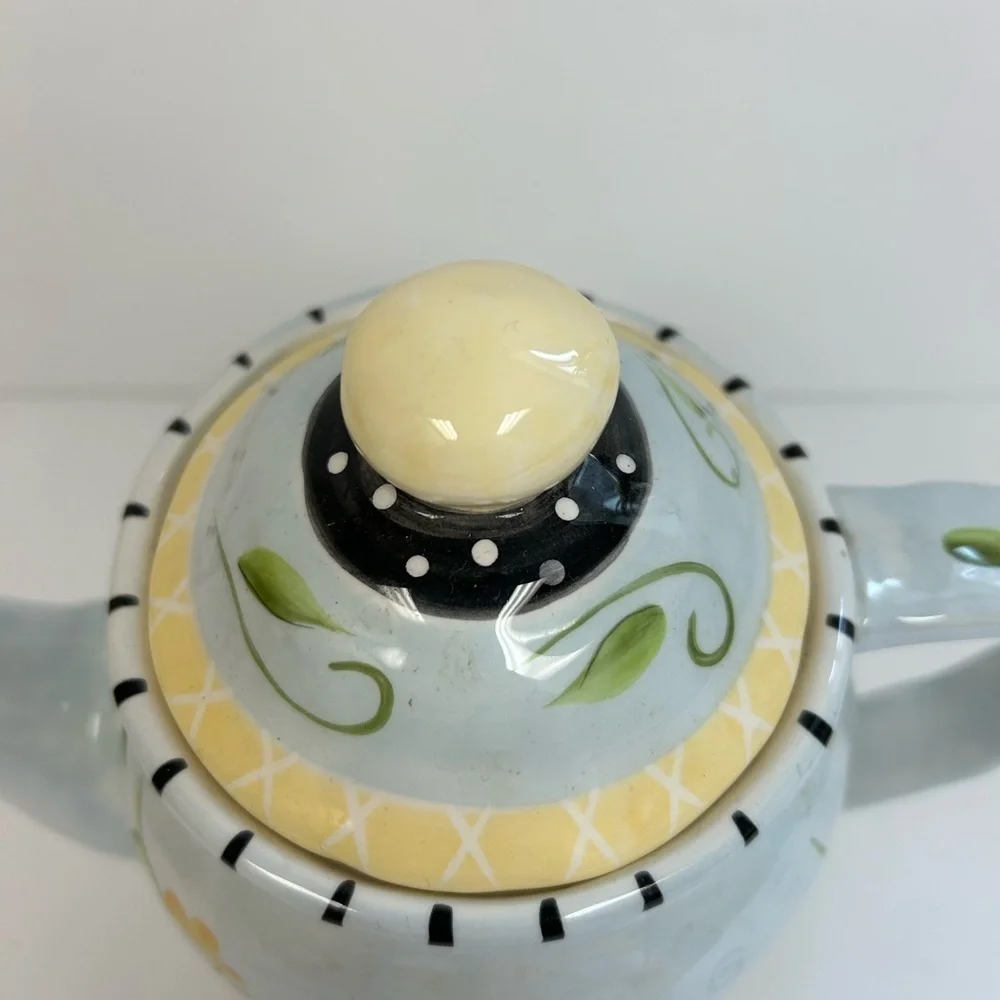 Bella Casa by Ganz Teapot/ Art Pottery Tea Pot/ never used  tag still on bottom